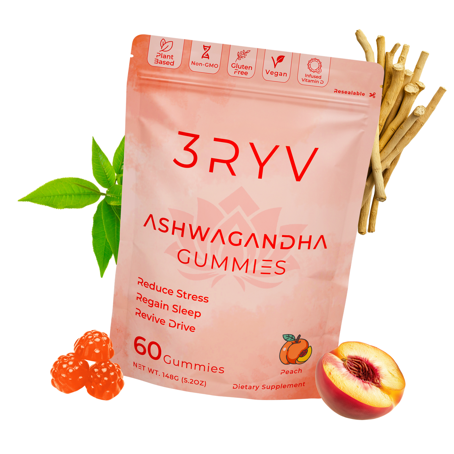 Ashwaganda Peach Gummies