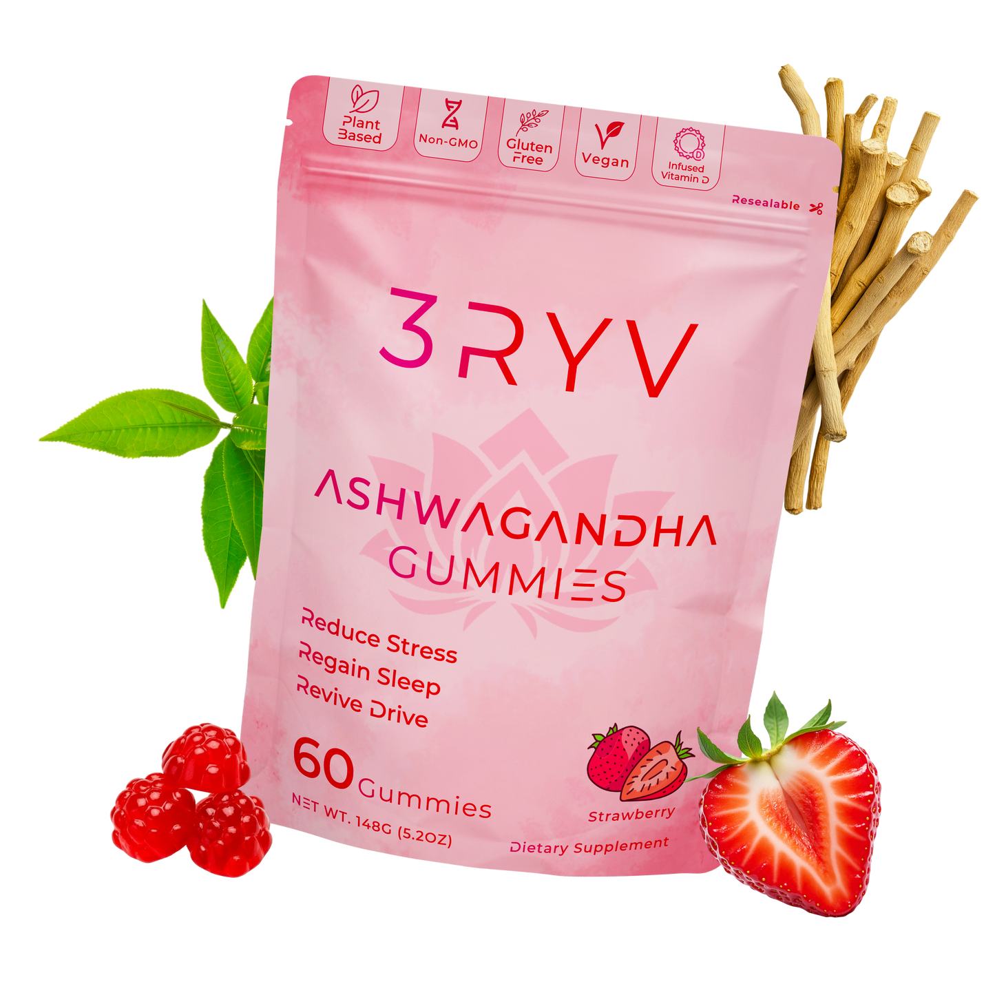 Ashwaganda Strawberry Gummies